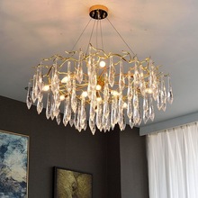 美式輕奢法式創意北歐客廳餐廳樣板間個性卧室樹枝后現代水晶吊燈