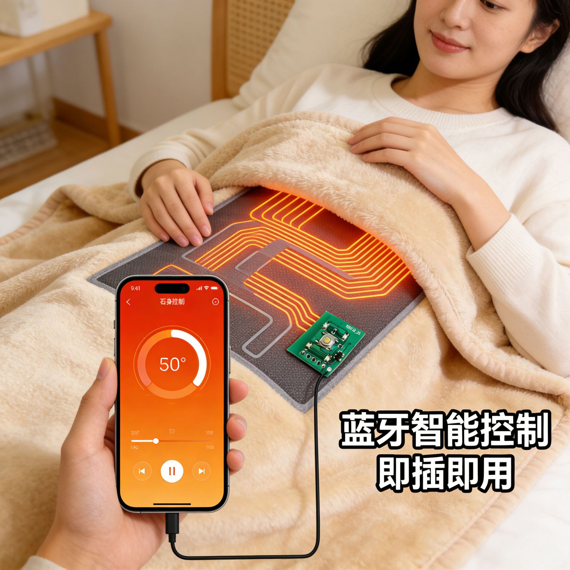 蓝牙开关 加热服开关 按摩震动加热开关 理疗按摩主控开关模块