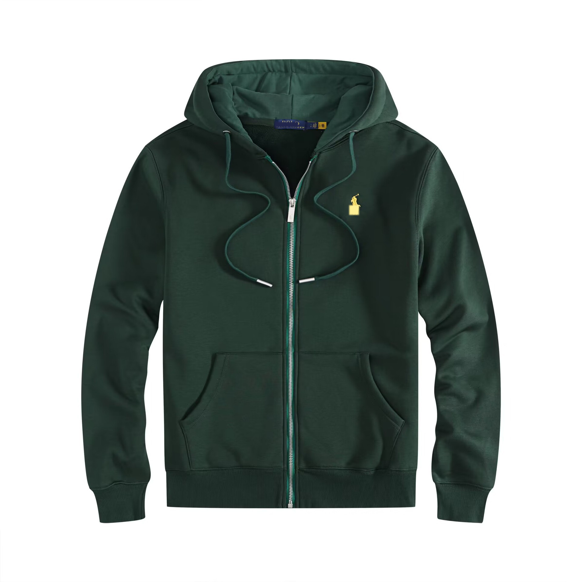 진한 녹색 노란색 라벨 [지퍼 스타일]