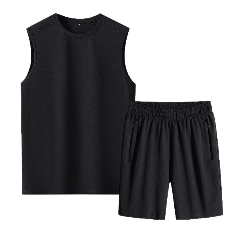 Trajes deportivos transfronterizos para hombres, chalecos de verano para hombres, pantalones cortos para hombres, gimnasio para correr image 6