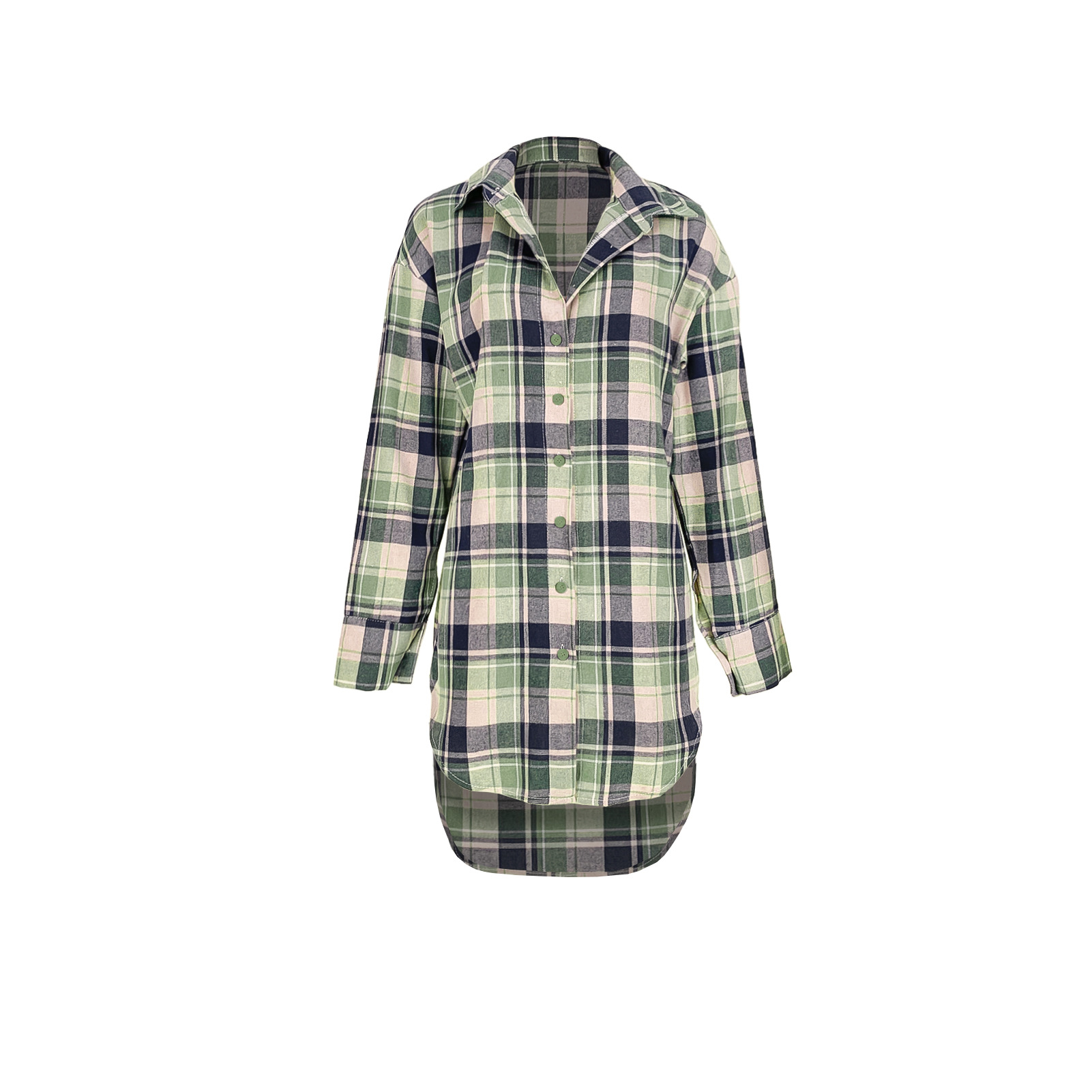 Women Clothing Comfortable Cotton Plaid Coat Shirt Dress 16 Women Clothing Comfortable Cotton Plaid Coat Shirt Dress