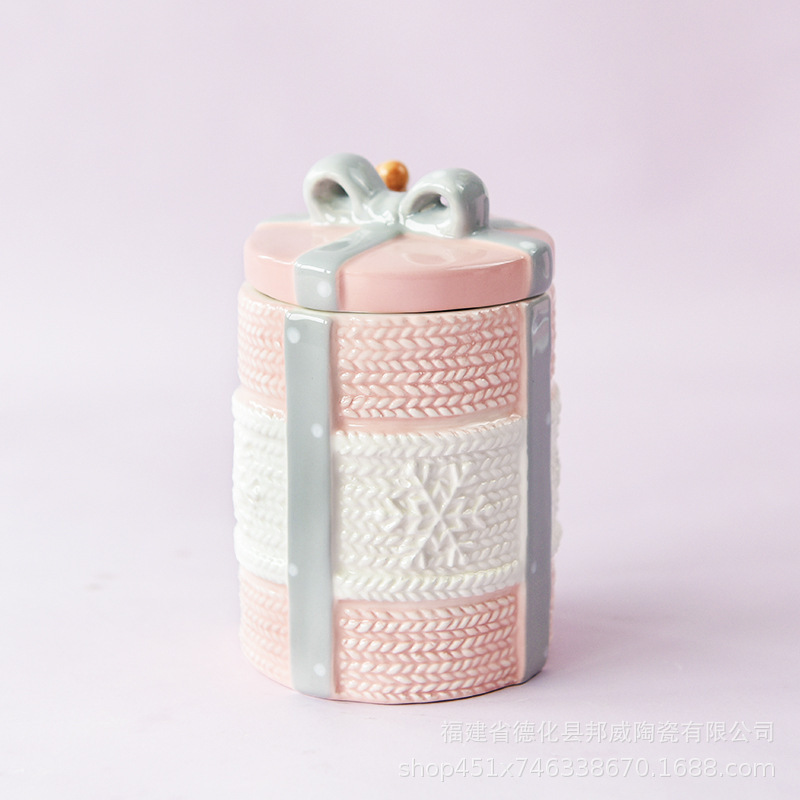Angel de boda americana Día de San Valentín rosa corazón de la niña cerámica sellado latas de almacenamiento latas de almacenamiento puede decorar adornos