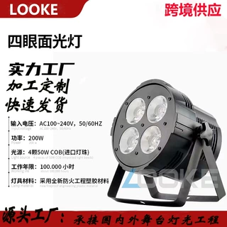 定制批发200W防水面光灯冷暖暖白多规格舞台照明灯COB四眼补光灯