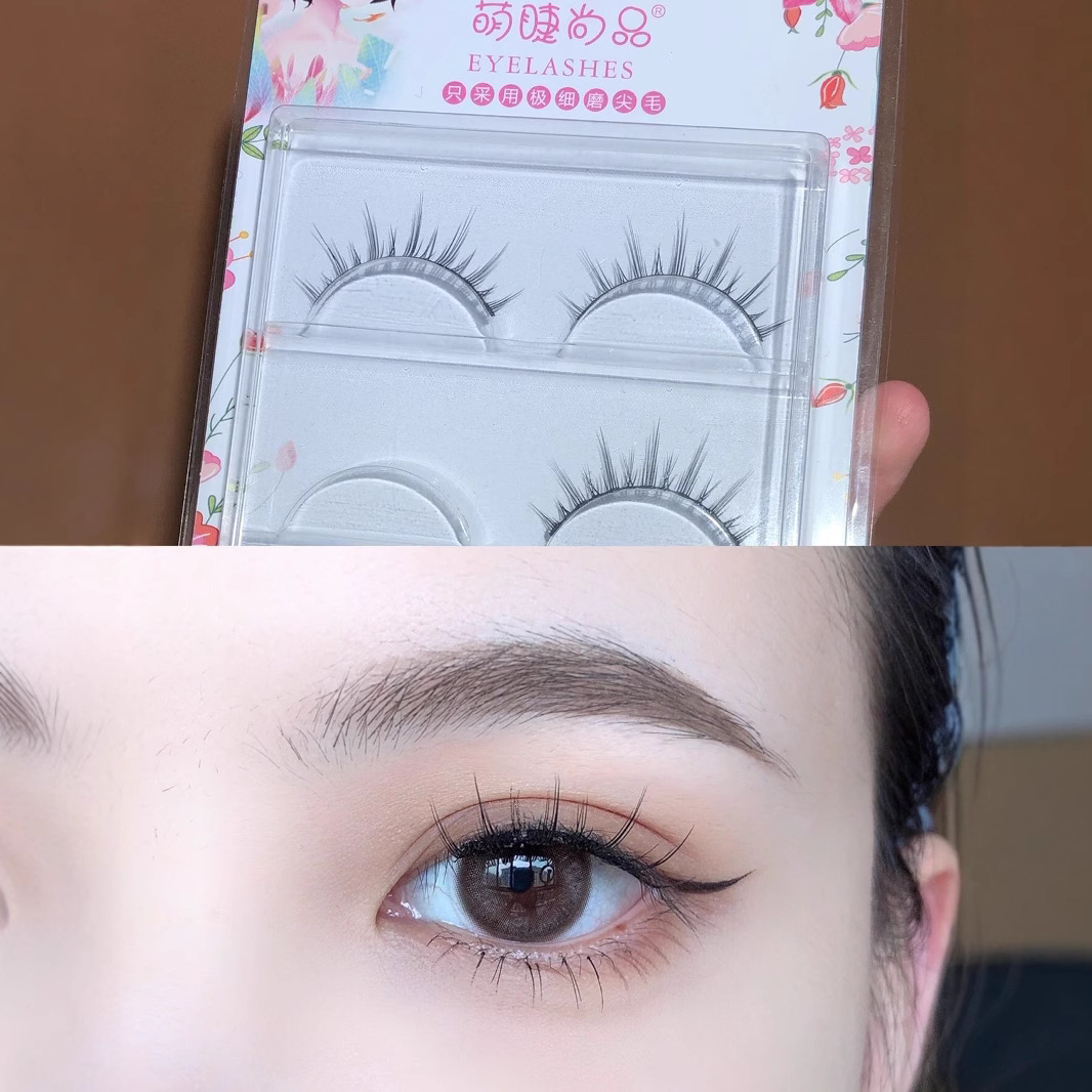 Cinco pares de pequeños demonios cuidadosamente seleccionados, pestañas postizas afiladas, tallos transparentes, estilos cruzados naturales, maquillaje desnudo, pestañas A01