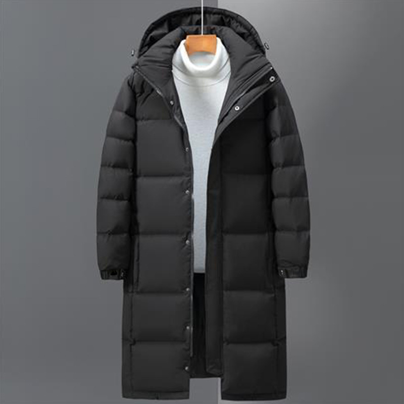 Winter Hooded Long Men's Cotton Coat, Thickened Over-The-Knee Jacket, 2026 New Winter Fashion Korean Style Trendy Couple's Outfit Winter Hooded Long Men's Cotton Coat, Thickened Over-The-Knee Jacket, 2026 New Winter Fashion Korean Style Trendy Couple's Outfit