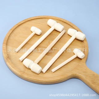 定制木质 迷你敲星球蛋糕锤子小木锤儿童玩具 小木槌diy抓周金色