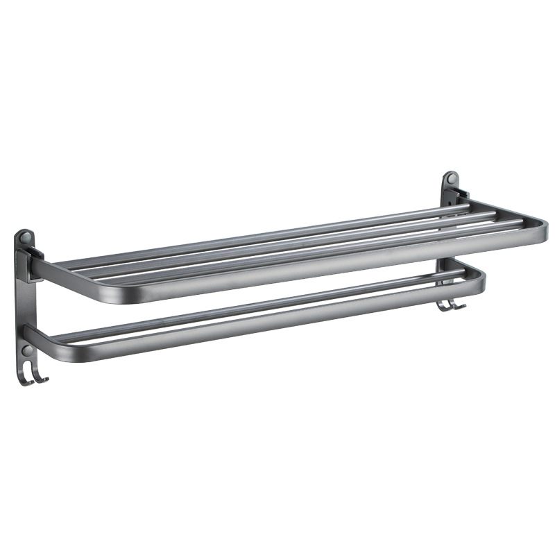Toallero ponche espacio libre de aluminio baño pistola de almacenamiento gris toallero baño hardware baño colgante traje