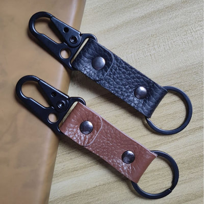 genuine leather Key buckle Olecranon Pendant The first layer cowhide outdoors EDC tactics key Hooks automobile key Leather buckle