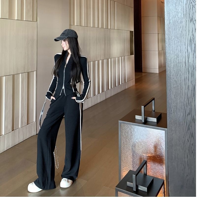 G7X小香风气质外套休闲运动套装女秋春季阔腿拖地裤两|undefined