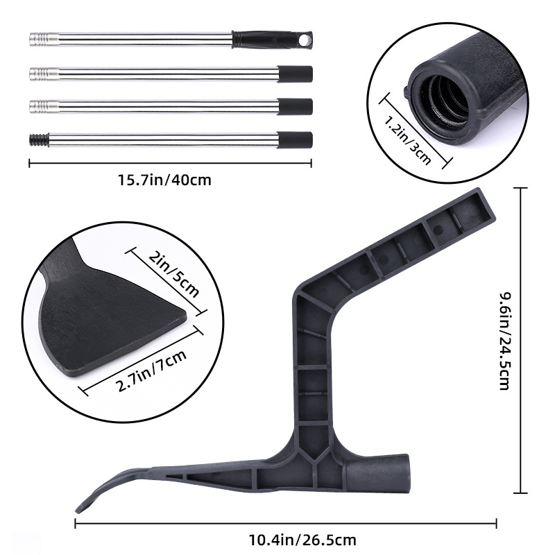 zanja transfronteriza pala de caída de hojas de plástico alcantarilla de alcantarilla de alcantarilla de basura pala de acero inoxidable barra larga de caída de hojas de barrido pala