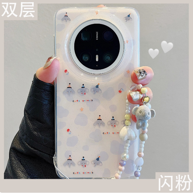 Dibujos animados ins brillo bloque de color elefante para iPhone15 Apple 16ProMax funda para teléfono móvil 14/13 femenino 15PM