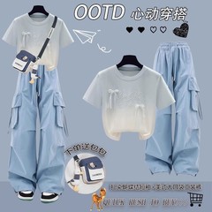 少女学院風甘美セット2025夏の新型高校の学生は蝶結びの2つのセットを染めます。