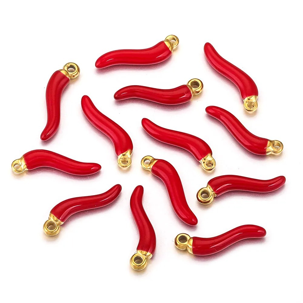 Pequeño colgante de pimienta de acero inoxidable pendientes de pimienta roja colgante de joyería europea y americana colgante didiy accesorios de joyería