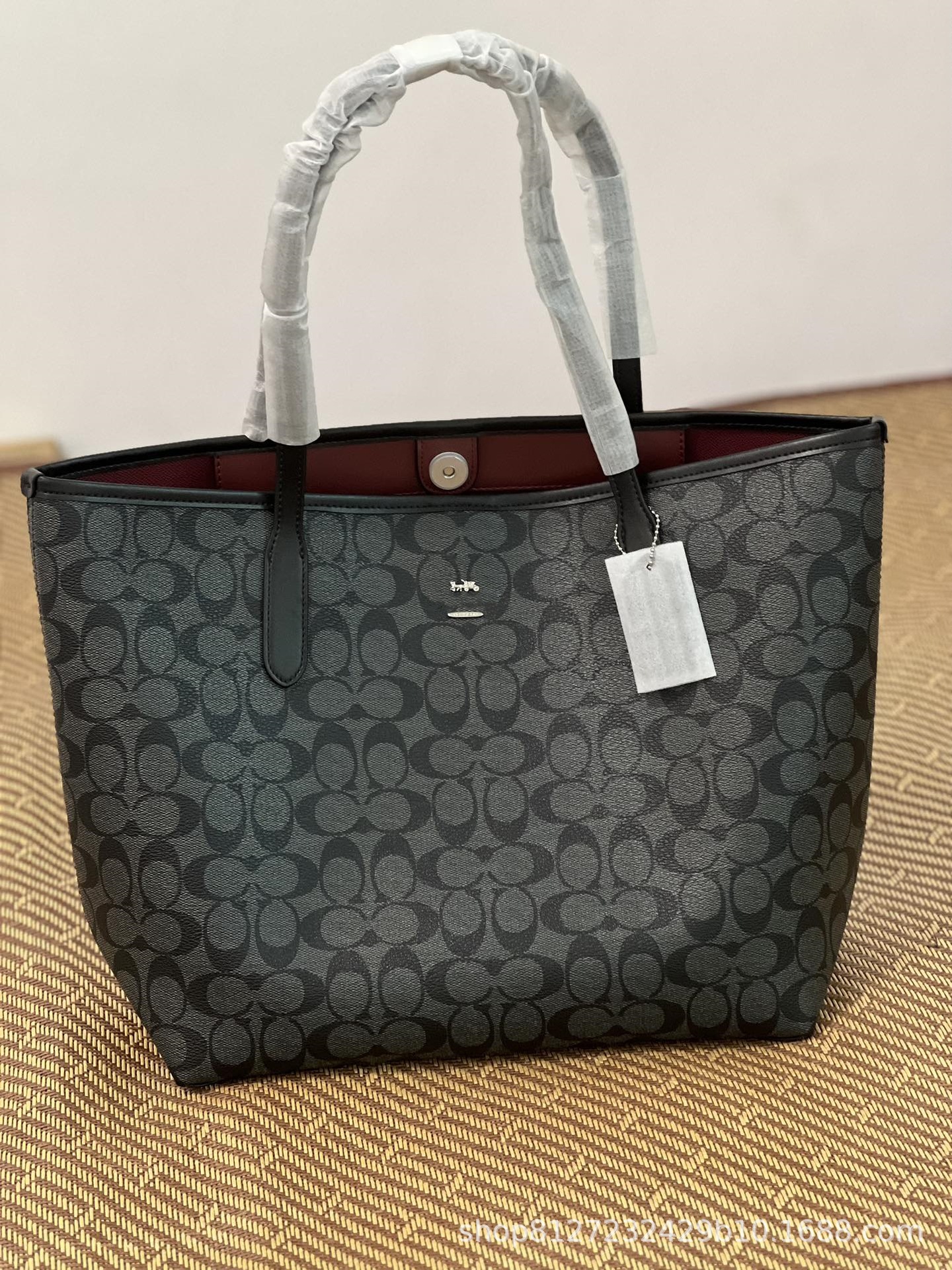 Ole Women's Bag Classic Monogram City33 Tote Bag Large Capacity Shopping Bag Hand-Held Shoulder Bag Genuine Leather Women's Bag