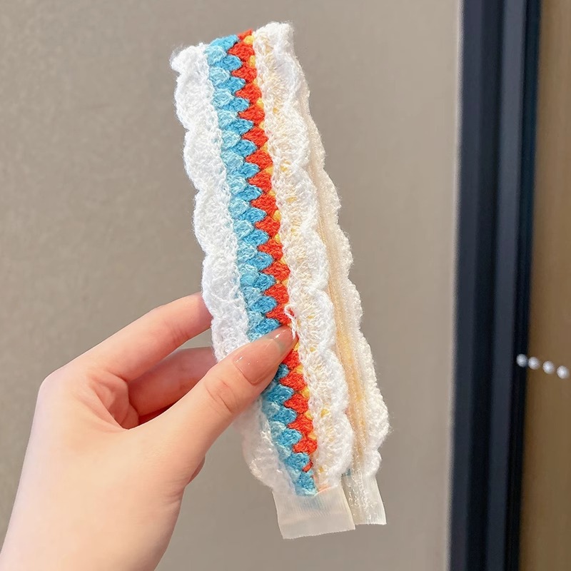 2025 nuevos niños velcro bandas de cabello accesorios de cabello acabado artefacto de cabello de verano para niñas frangeas adornadas correa de cabello