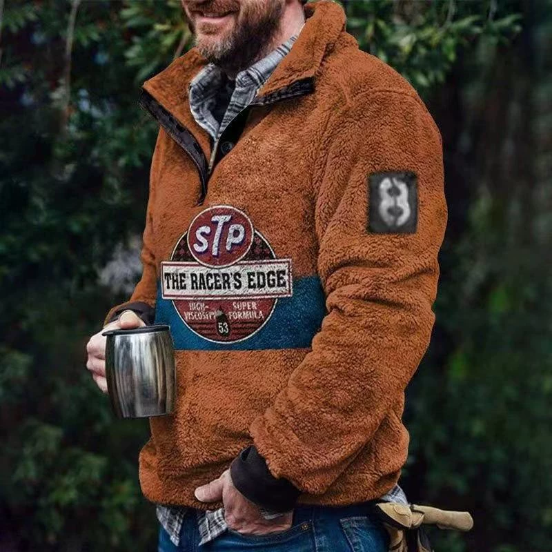 В наличии 2023 осень и зима Новый европейский и американский мужской Клетчатый двухсторонний пушистый трансграничный кардиган, свитер, модная плюшевая куртка