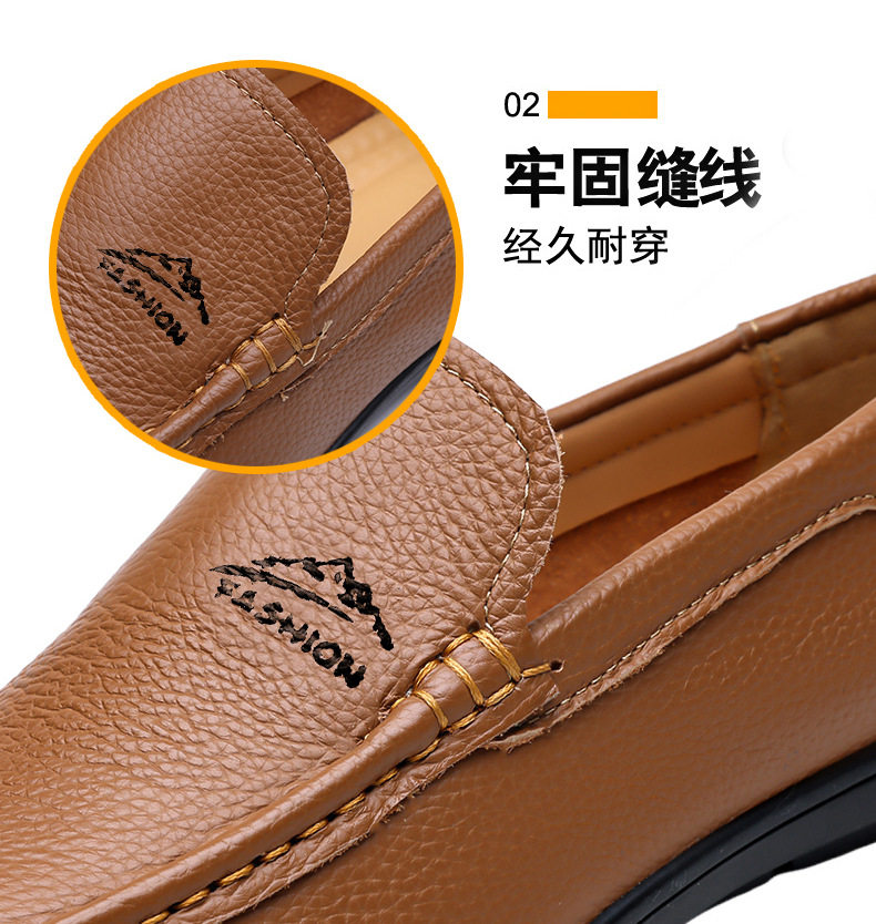 Giày lười nam da thật xỏ chân tiện lợi, thoáng khí khoét lỗ, đế bằng gót 2 cm — Giày bệt Q6121 màu đen, Q6121 giày bệt màu nâu, Q6121 giày bệt màu trắng, Q6121-2 khoét rỗng màu trắng chi tiết 13