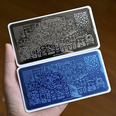 Dırnaq bəzəkləri Art Printing Steel Plate Stainless Steel - hotpress003-one-piece-12565cm