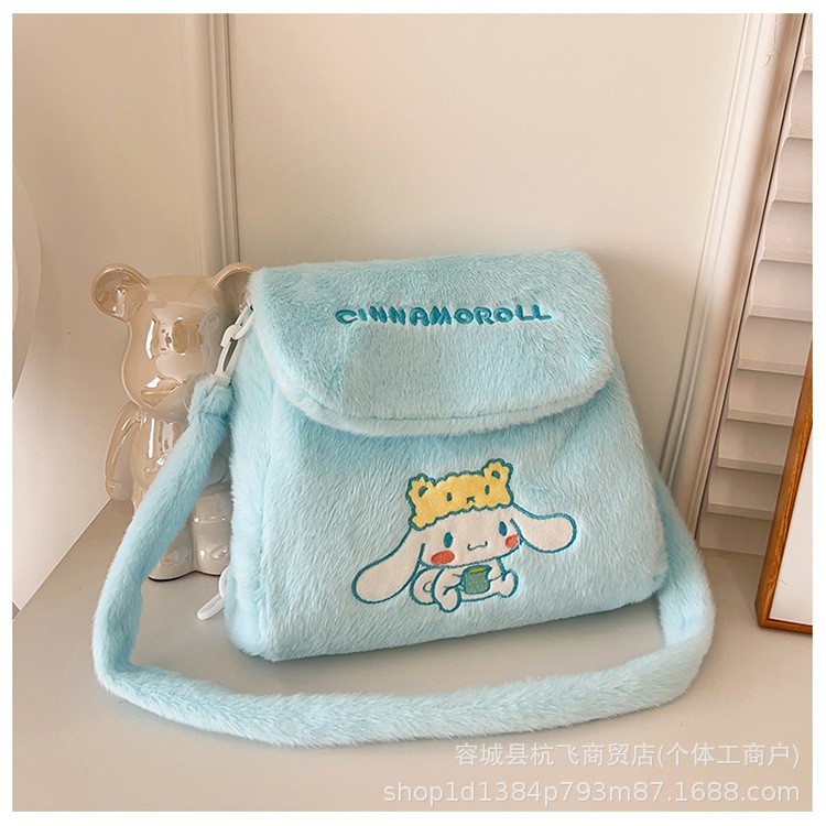 メーカー卸売ベルベットバッグ玩具クロミ斜めショルダーバッグいちご熊ぬいぐるみ日系ハンドバッグサンリオ|undefined