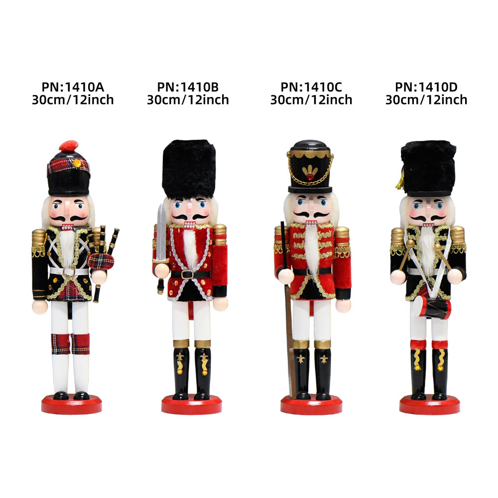 Fábrica de 12 pulgadas en stock marionetas soldados 30cm decoraciones de Navidad decoraciones de mesa de vinos de Navidad