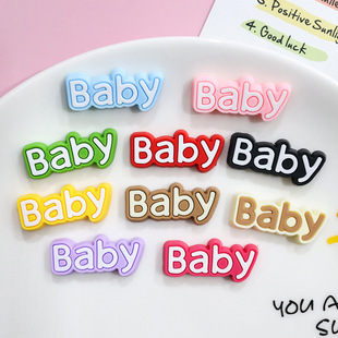 DIY Accessories Baby Letters Pvc Soft Silicone Decorative Patch Mobile Phone Case Kidsren's Hairpin Decorative Slippers Hole Shoes