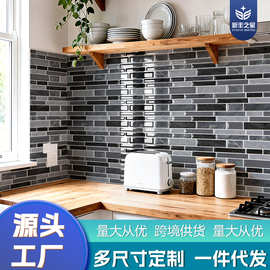 跨境滴胶墙贴3D立体自粘厨房卫生间装饰贴纸加厚仿瓷砖家居翻新