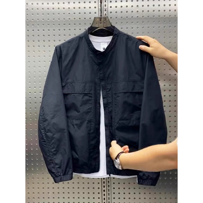 Spring and Summer New Men's Sun-Protective Jacket Fashion Workwear Casual Versatile Solid Color Simple Baseball Collar Jacket