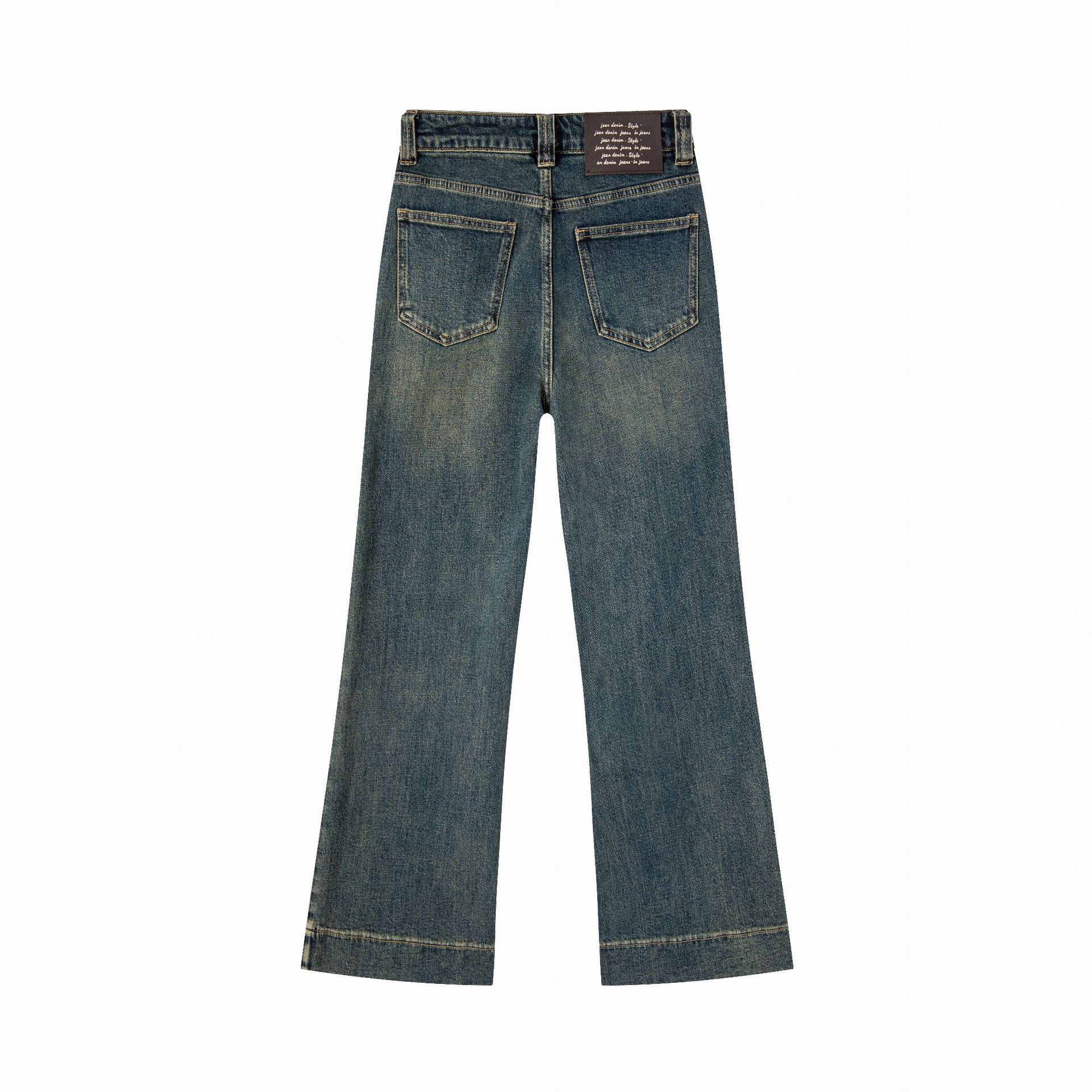 Damkläder Mellan- till exklusiva damkläder Högmidjade smala jeans Dam Vår och sommar Nya vida utsvängda byxor_voghion.com