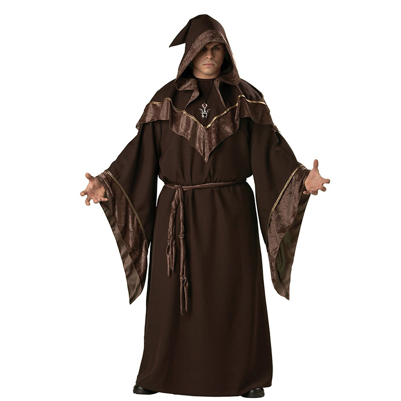 Halloween Cosplay Men's Costume Gothic Witch Costume European Male Witch Warrior Character Costume Outfit