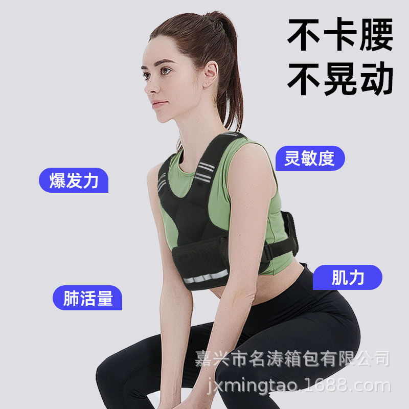 负重背心跨境专供可调节重量运动跑步马甲外贸健身反光装备负重衣|undefined