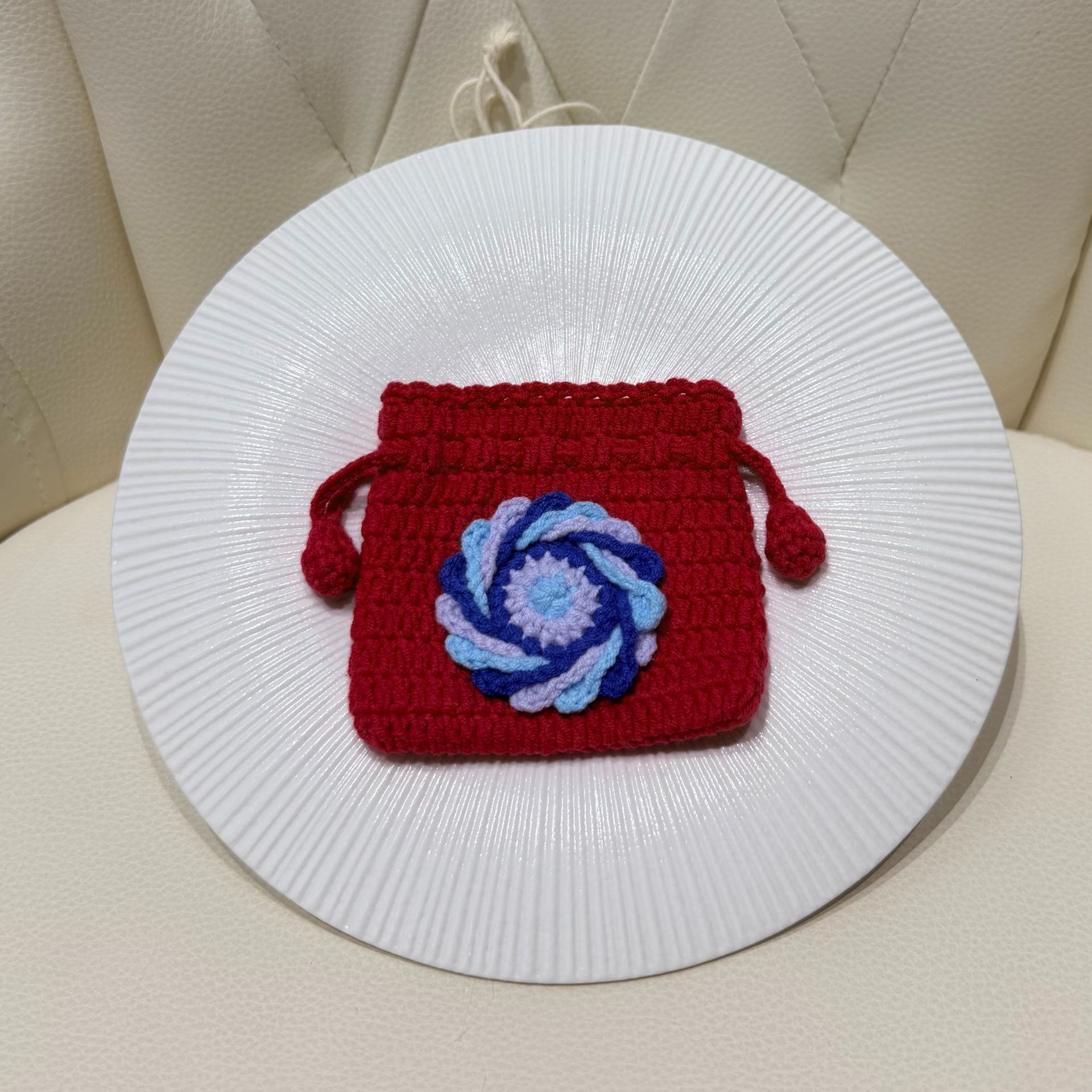 Mini Monedero de Cordón Tejido de Algodón para Uso Diario