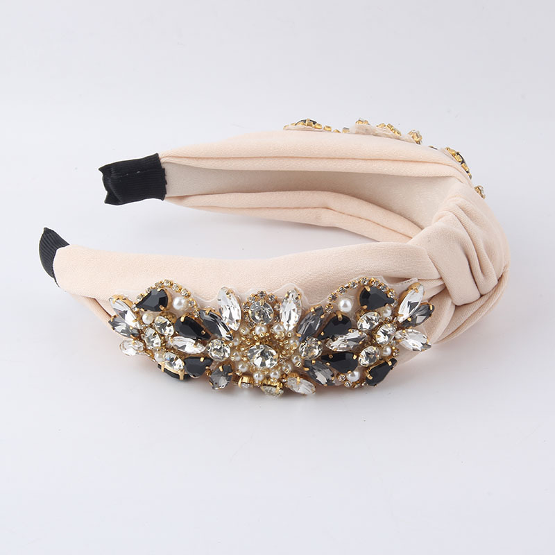 New Fashion Temperament Chiffon Cloth Rhinestone Pearl Geometric Flower Headband Women's Ball Travel Gift Hair Accessories Headdress display picture 6