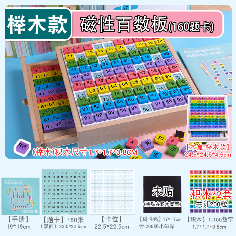 Tablero magnético de cientos Montessori pensamiento matemático ayudas didácticas Ilustración educación temprana juguetes educativos para niños 1 a 100 reconocer números