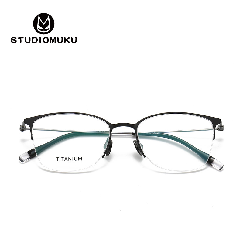 Gafas frescas de madera STUDIOMUKU, marco de espejo literario entrelazado de luz, retro y exquisito, uso de marco de gafas de titanio puro