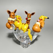 6款Q版 小精灵 神奇宝贝水果小精灵杯沿公仔 杯缘 盒蛋公仔摆件
