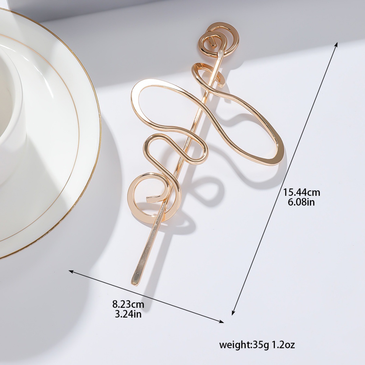 2024 transfronterizos nuevos clipes de cabello de metal enredados irregulares doblados clipes de cabello personales grandes diy accesorios de joyería