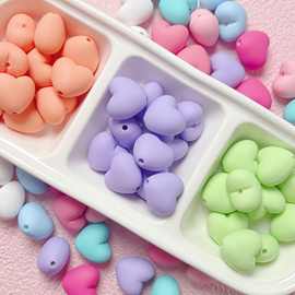 马卡龙手感漆橡皮胖爱心串珠散珠手工DIY手机链钥匙扣饰品配件