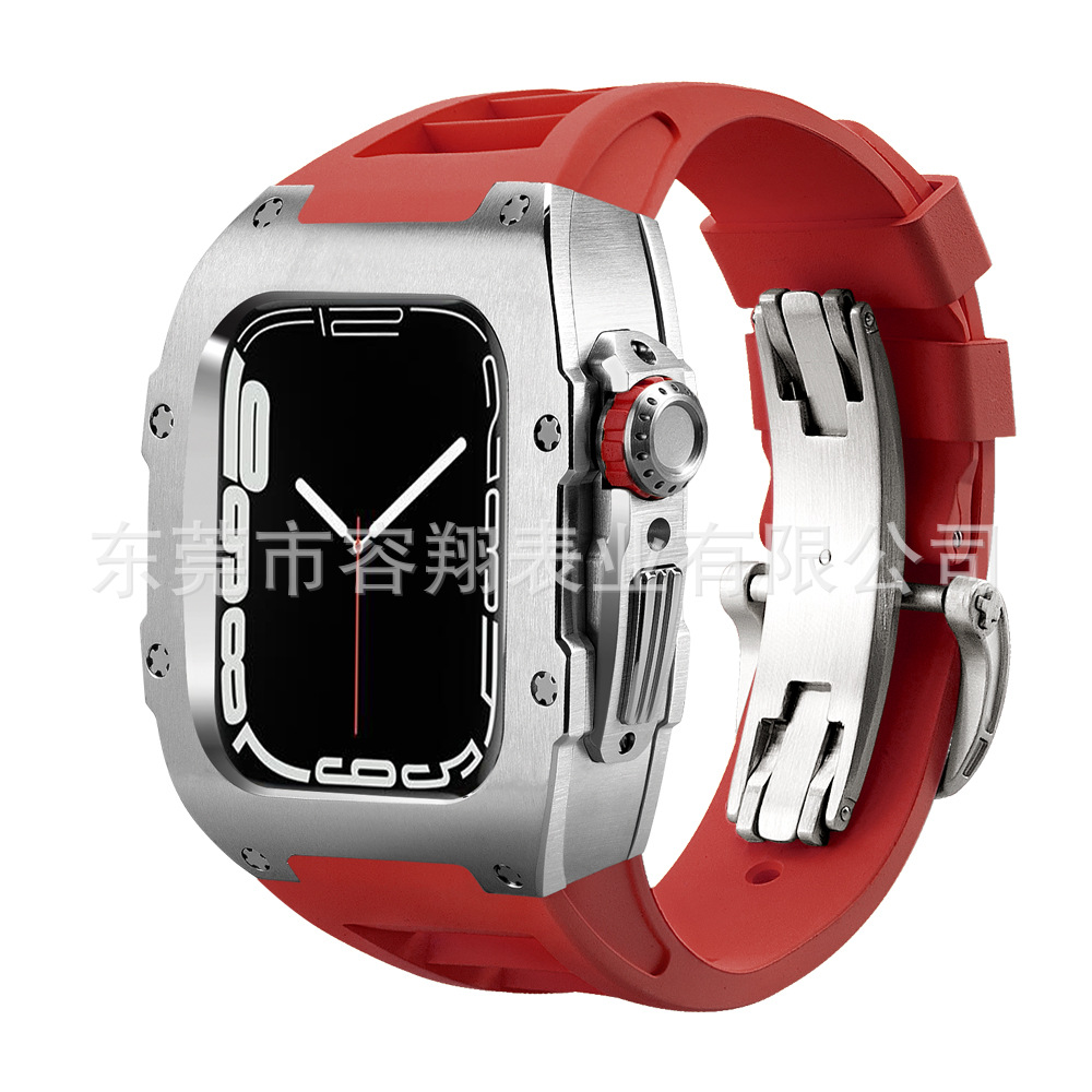 Adecuado para Apple applewatch 8/7/6/5 modificado reloj Correa protectora Shell iwatch caja de reloj de acero inoxidable