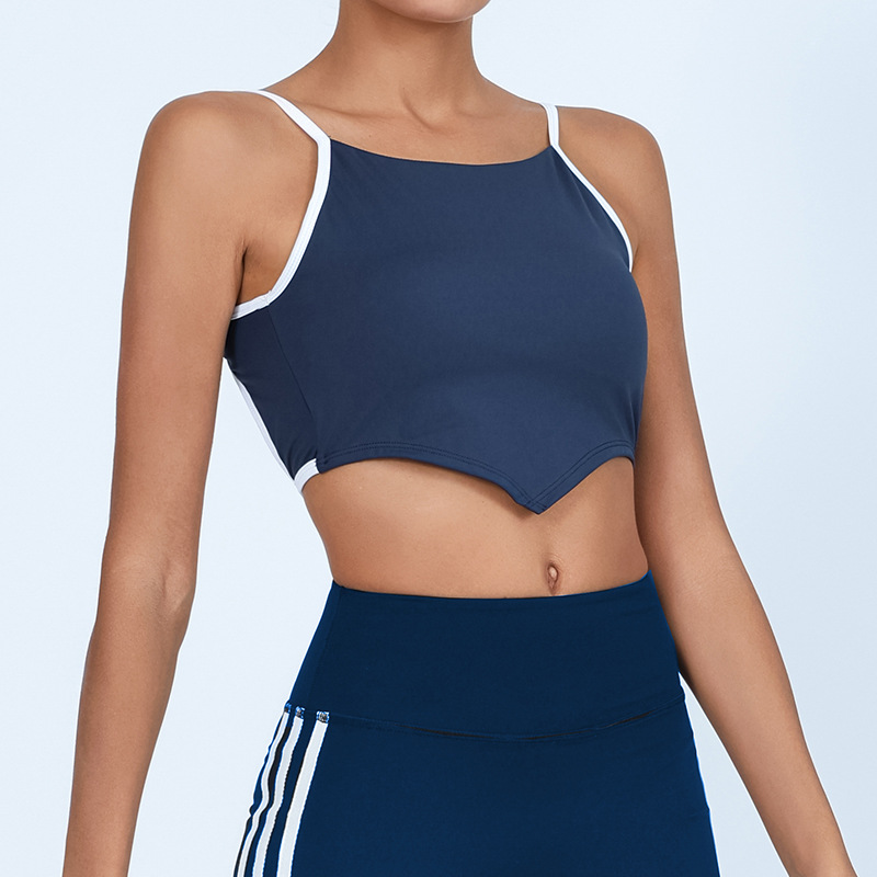Chaleco de yoga transfronterizo de comercio exterior para mujer con almohadilla para el pecho de alta elasticidad y secado rápido