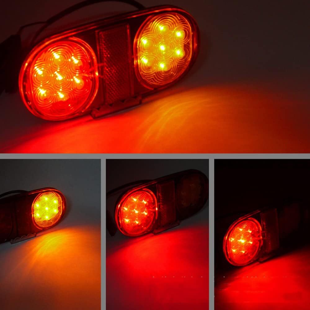 Cross-Border Export 14Led Oval Truck Tail Light 12V24V Truck Tail Light Brake Turn Signal Trailer Light Side Light