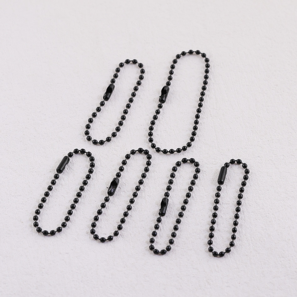 Cadena de cuentas negras Cadena de etiquetas 2,4mm Yong Cadena de cuentas negras cadena de hierro cadena antirrobo Cadena de joyería