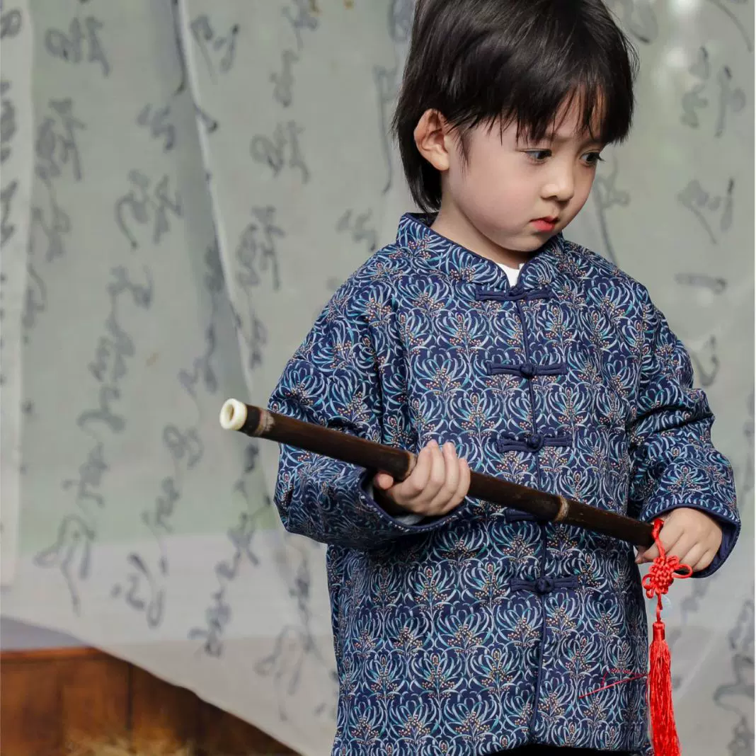 2024男童秋冬新款棉衣儿童改良汉服宝宝唐装对襟拜年服暖冬