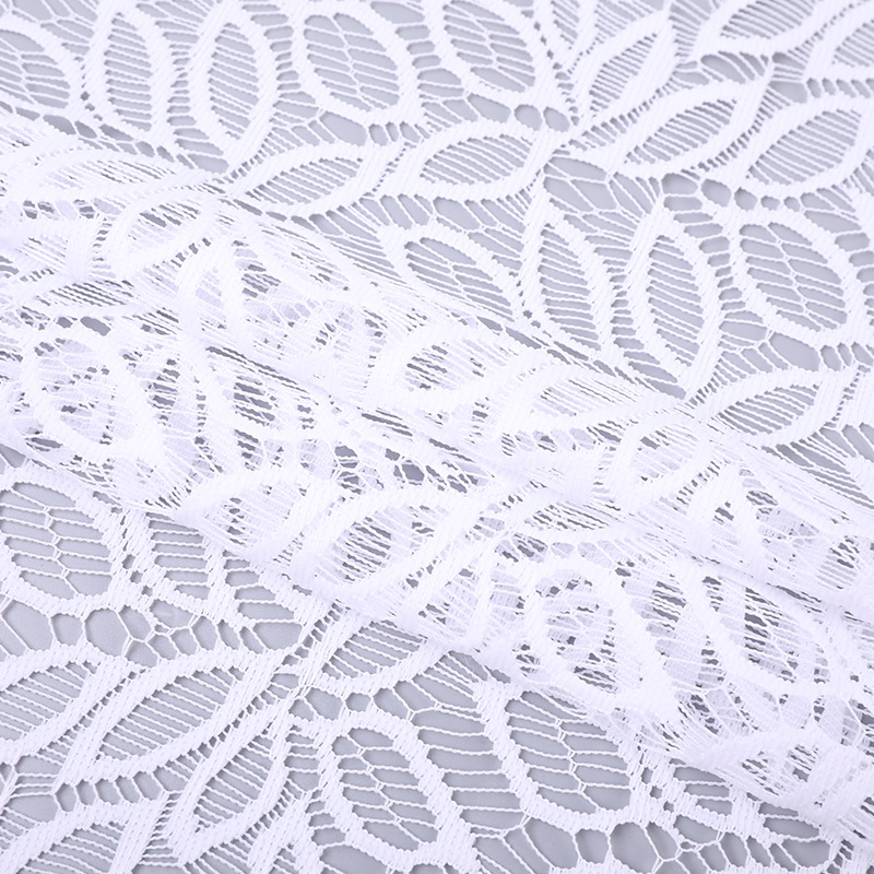 白色台布 枕巾 沙發布工藝品滌綸網格鏤空樹葉蕾絲廠家批發