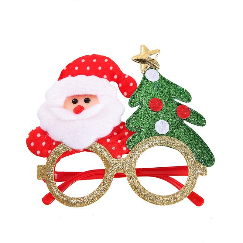 Santa Claus and tree glasses