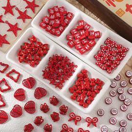 新年红色系发财如意合金配件散珠  手工diy饰品手链项链材料串珠