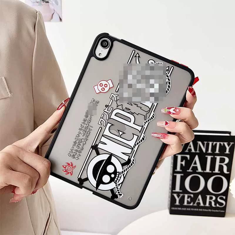 iPad Tablet Case 9.7-inch Anime Shockproof Full-Cover Skin-Feel Protective Shell (One Piece Luffy / Mario / Mini 5 Compatible)