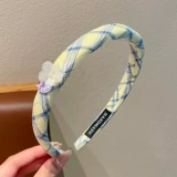 жёлтый格纹小花海绵发箍