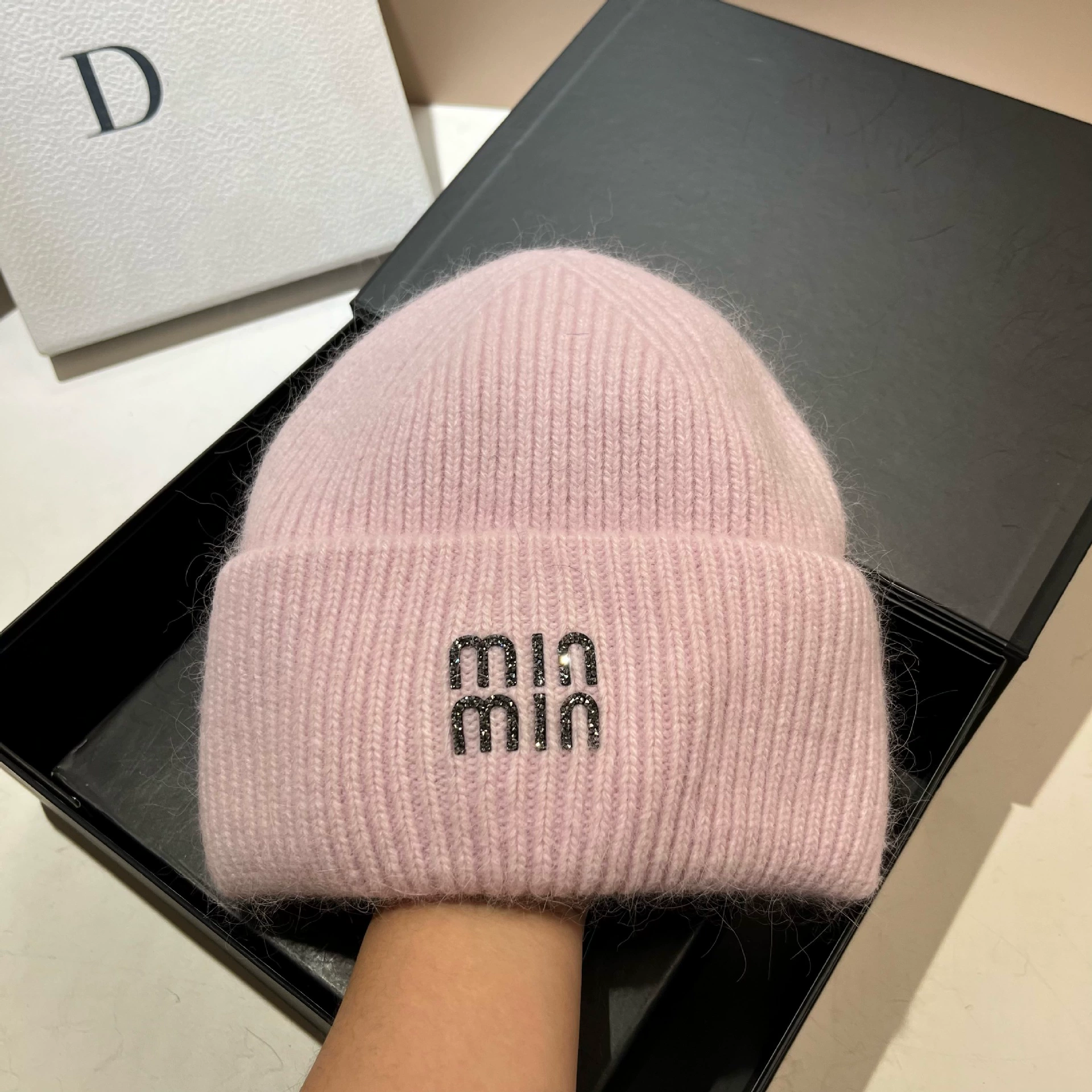 Keep warm velvet knitted hat, Korean style, increased thickness