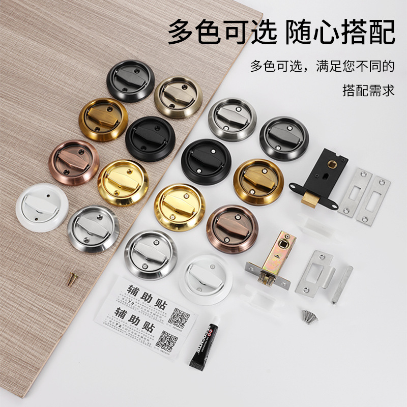 304 stainless steel round handle without drilling, surface-mounted pull ring handle, hidden door fire box invisible pull handle