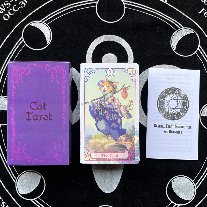 Tarocchi in versione inglese di grandi dimensioni (7*12 cm) con istruzioni cartacee e carte oracolari._voghion.com